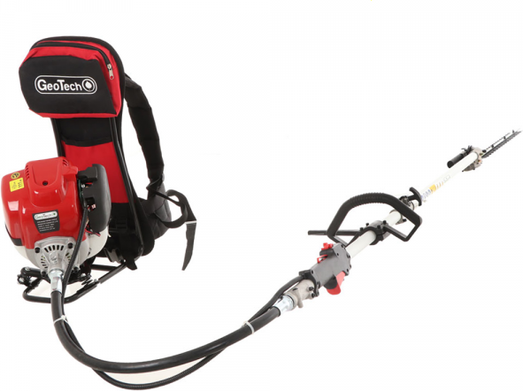 GeoTech GT-4 36 BP - Taille-haie thermique sur perche de rallonge avec dossière - 36 cm³