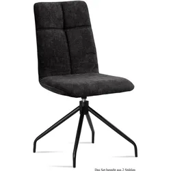 ESSZIMMERSTUHL drehbar (2er-Set) Dniren 47x92x60 Schwarz/Anthrazit