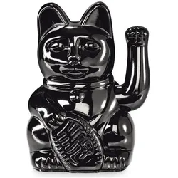 Donkey Products, Deko Figuren + Skulpturen, Lucky Cat, Winkekatze, Glücksbringer, Kunststoff, Shiny Schwarz, 15 cm, 360062