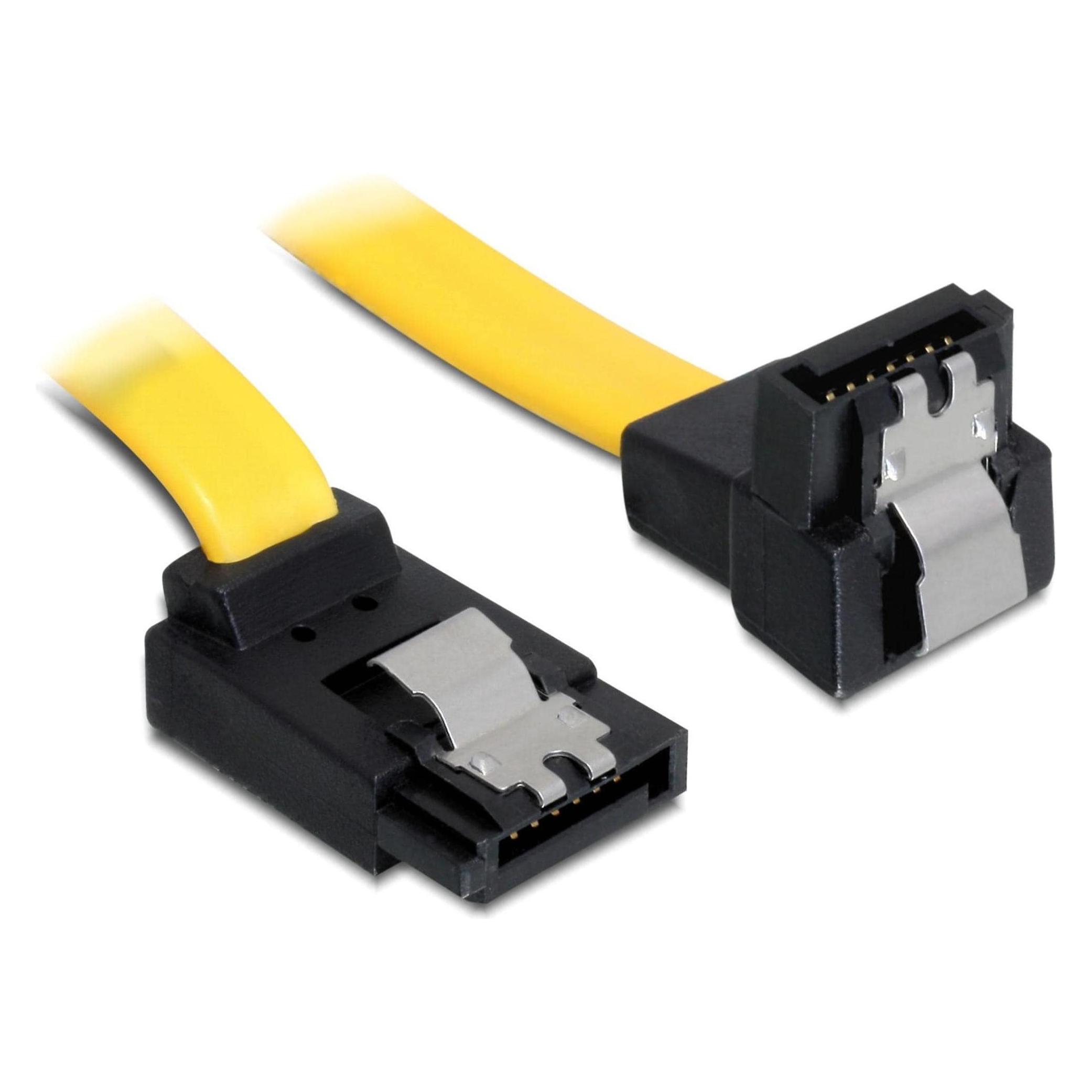 Delock SATA-3 Kabel: 50cm, Metall Clip,gelb (50 cm, SATA III) (82821)