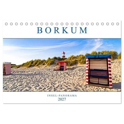 Borkum Inselpanorama (Tischkalender 2027 DIN A5 quer), CALVENDO Monatskalender