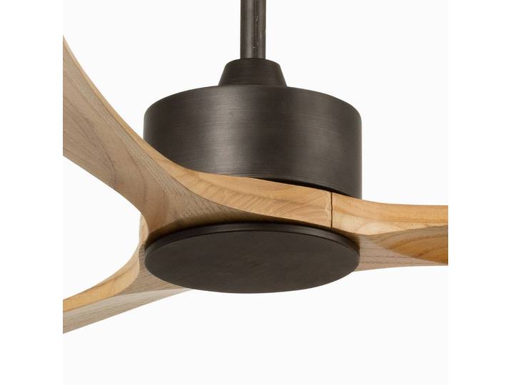 FARO BARCELONA Deckenventilator Kauai XL, DC, braun XL, Holz hell, für Wohn- / Esszimmer, Holz, Modern