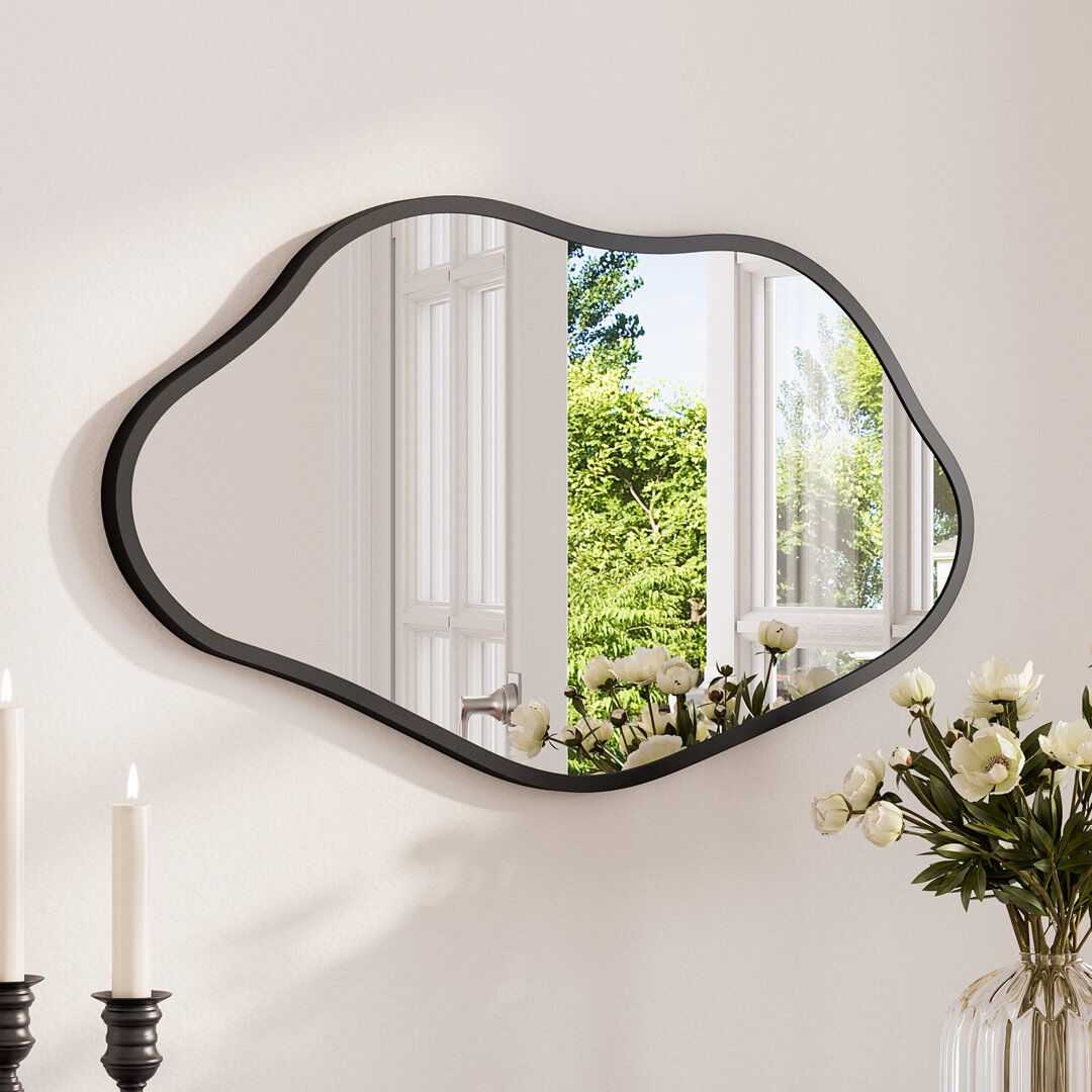 EUkeonjinn Aluminium Wall Vanity Mirror Black 40.6cm x 71.1cm
