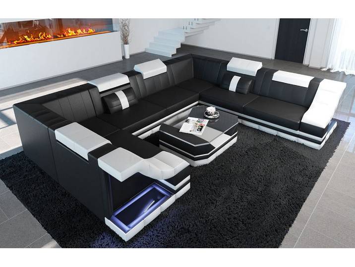 Sofa Bianchi Pur U-Form in Leder
