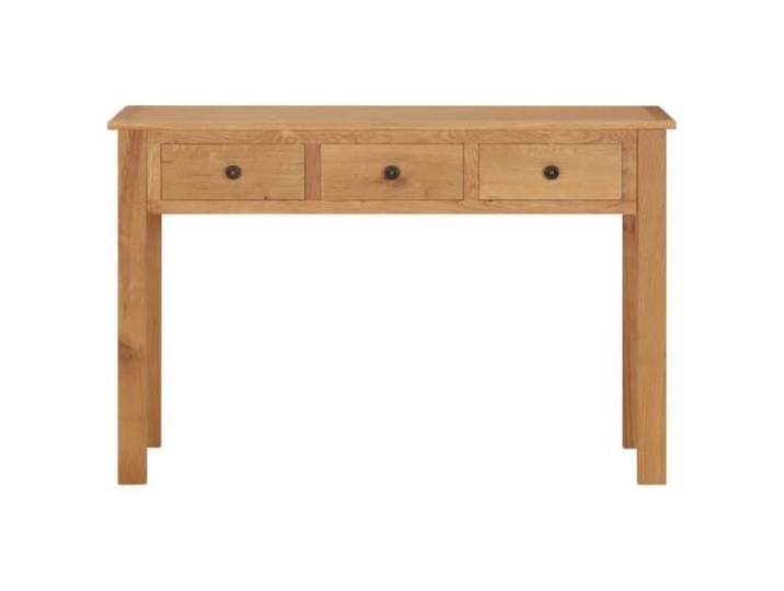 Schminktisch aus Massivholz Eiche 110x40x75 cm mit Drei Schubladen Stilvolles Design, geräumige Schubladen, robustes Design, universell einsetzbar, Holz