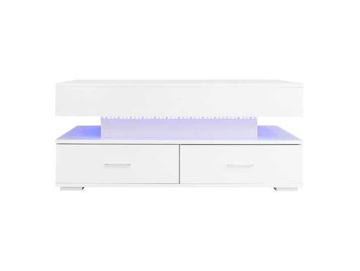 Table basse blanche plateau relevable à hauteur réglable 2 tiroirs
