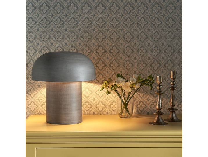 Lampe à poser champignon en métal finition galva