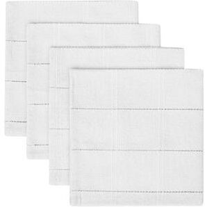 Izod Chadwick White Silver Lurex Set of 4 Placemats - 20 x 20
