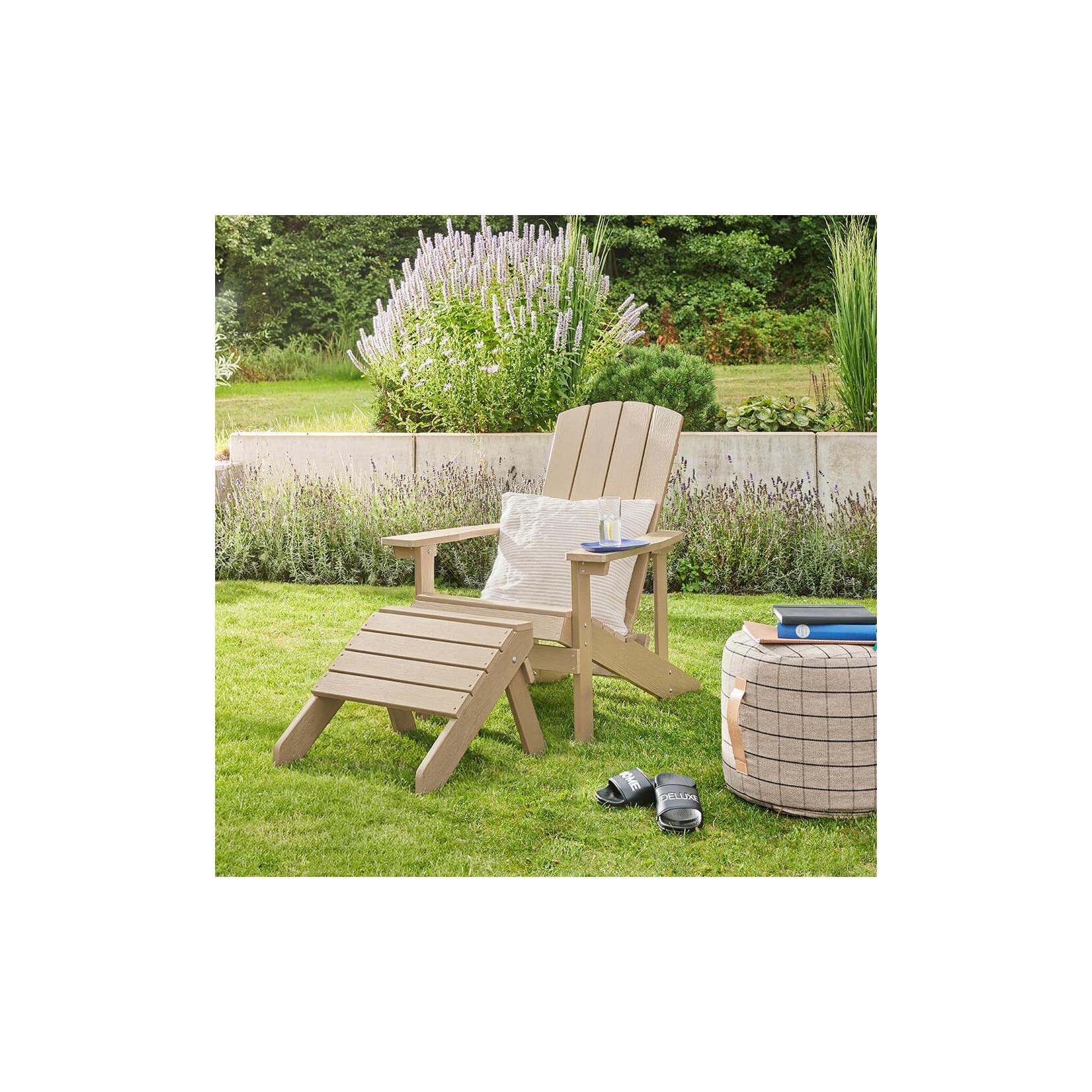 HOME DELUXE Gartenstuhl FAREA inkl. Hocker – Braun