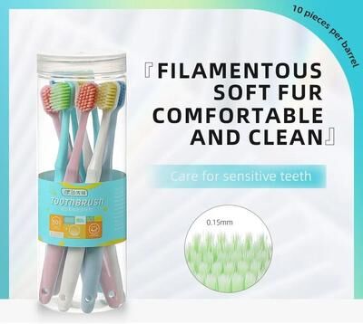Uplift Essentials Wide Head Soft Bristle Toothbrush Set 10 Piece Barrel Pack Wide Head Soft Bristle Toothbrush Set 10 Piece Barrel Pack