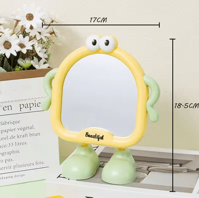 Inspire Curations Cute Cartoon Desktop Vanity Mirror With Stand a3