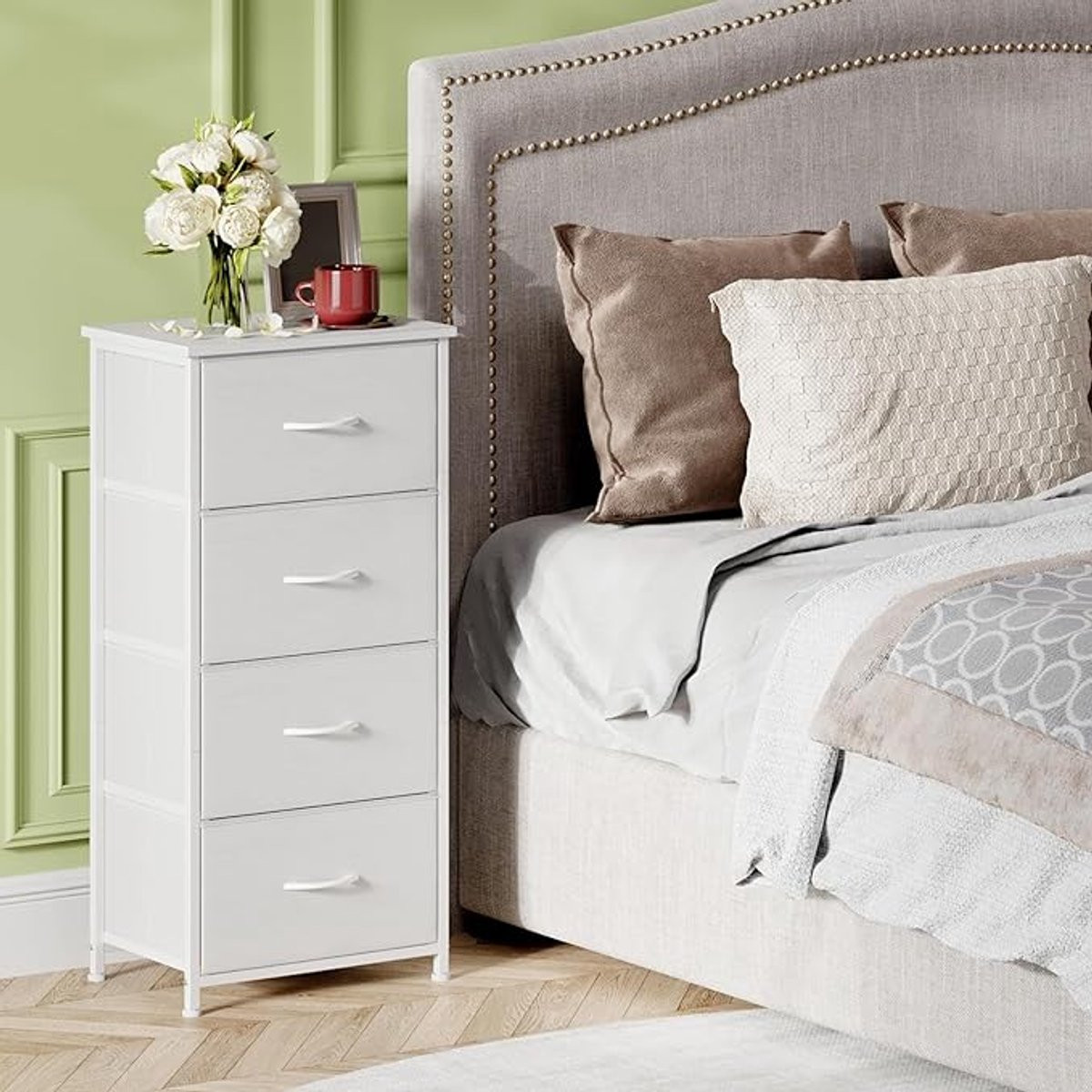 Mobili Bella Moderne Stoffen Commode met 4 Laden, Hoogte: 93 cm