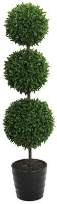 Admired by Nature 23-inch Potted Triple Ball Faux Tabletop English Boxwood, Green