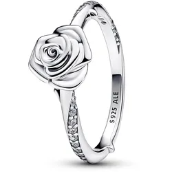 Pandora 193215C01 Damenring Blühende Rose Silber, 52/16,6