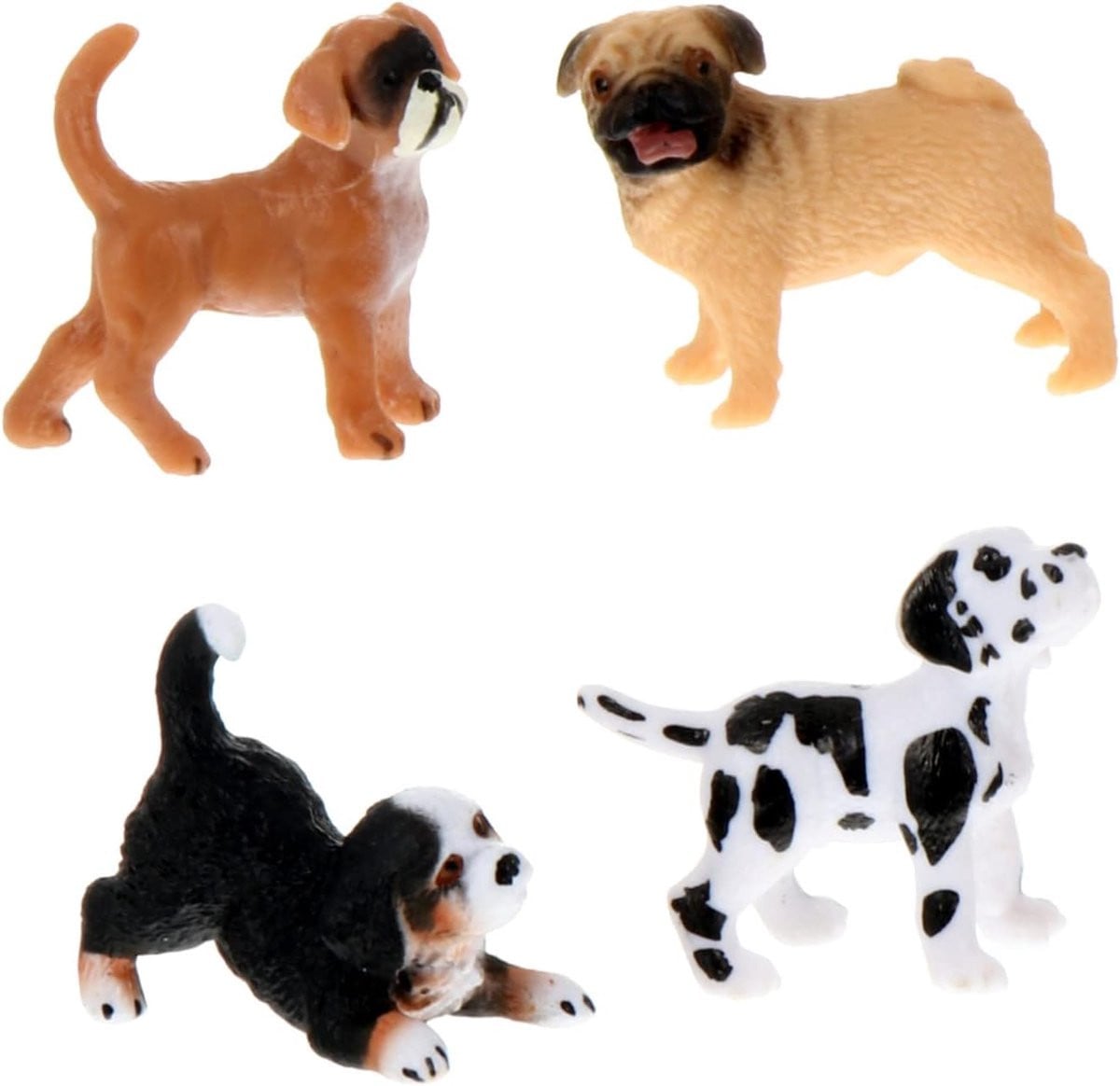 Hond Decoratieset met 4 Levensgetrouwe Figuren in Multicolor voor op de Tafel