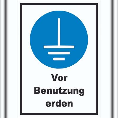 HB-Druck Vor Benutzung erden Schild A4 (210x297mm)