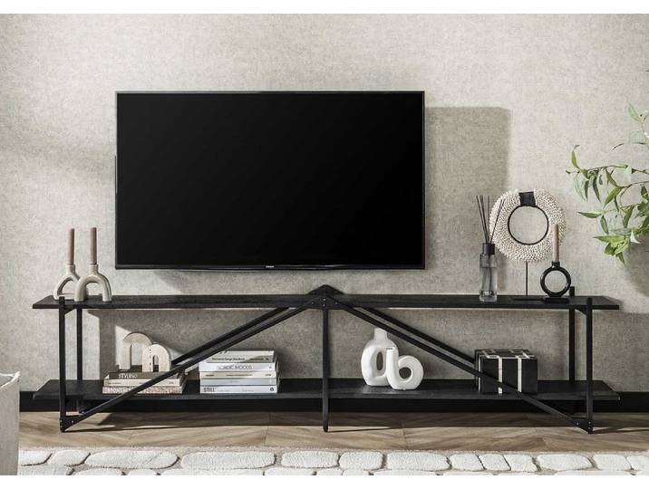 TV-Board Kosta 2 , Metallbeschichtung , dunkelgrau , Metallrahmen