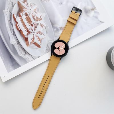 Everyday Crate Samsung Galaxy Watch4 Leather Strap Double Sided Adjustable Replacement Watch Band yellow