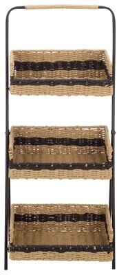 "SEI Furniture Ingrid Iron And Paper Rope Shelf - 16""W x 18""D x 36""H"