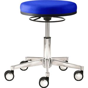 Mayer Drehhocker myXPERT, 1296, Stoff, mit Rollen, mit Maxi-Teller, blau