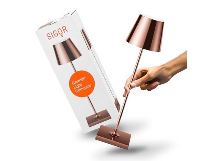SIGOR Nuindie 2.0 LED Akku-Tischlampe, kupferfarben