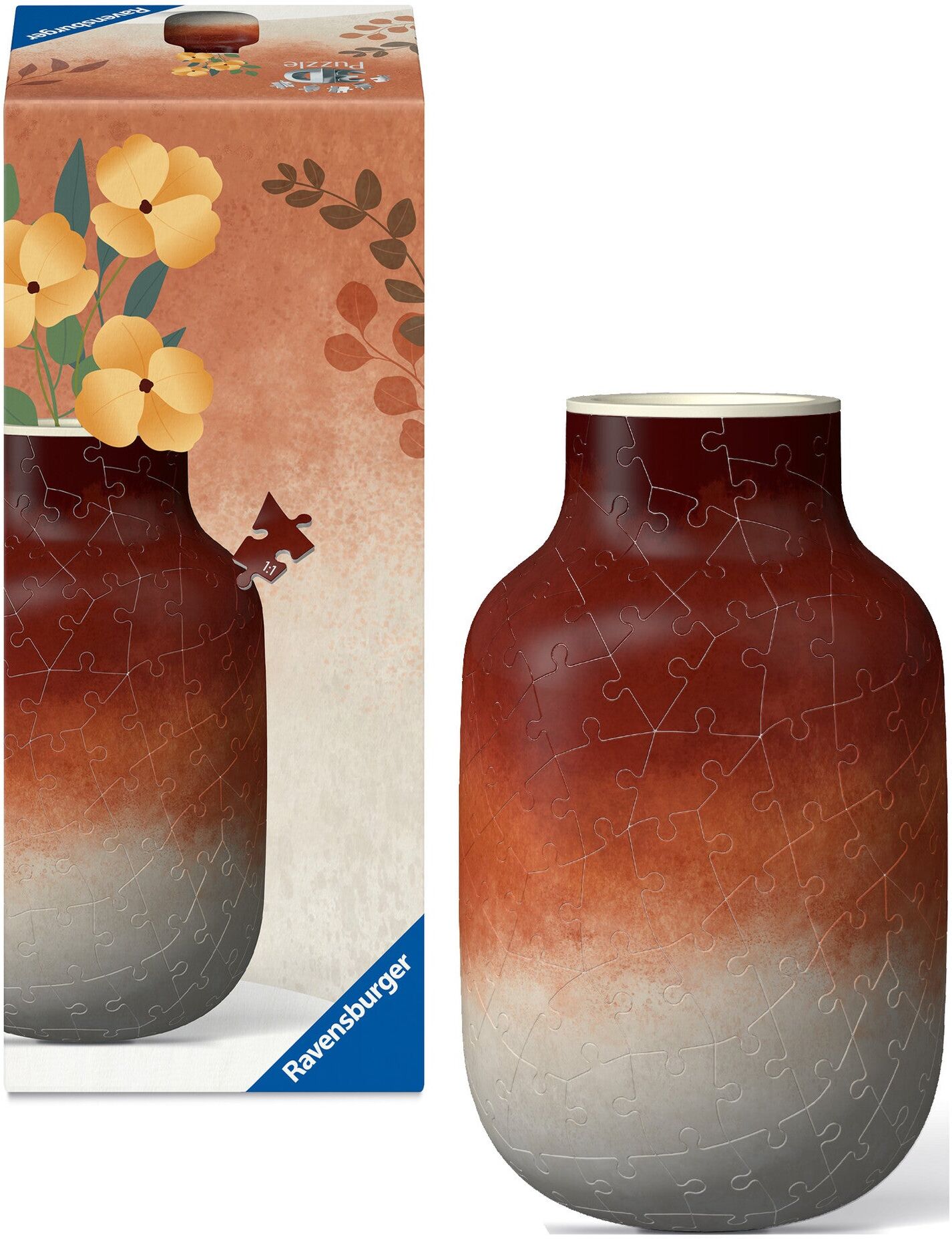Ravensburger 3D Puzzle Vase Gradient Brick-Red, 162 Pieces