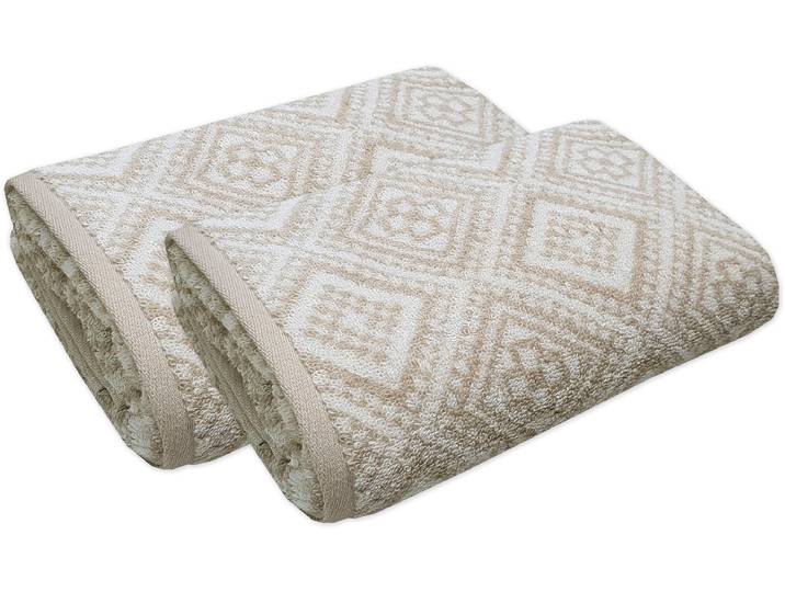 Badetücher FRAMSOHN FROTTIER Arabeske Duschtücher , bunt (beige, braun, naturweiß), B:75cm L:150cm, Walkfrottier, Obermaterial: 100% Baumwolle, Handtücher, Badetücher, Badetuch, skandinavisch gemustert, hergestellt in Österreich