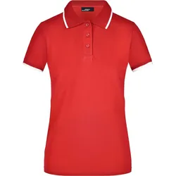 James & Nicholson Damen Piqué Polo Tipping JN934 red/white XXL