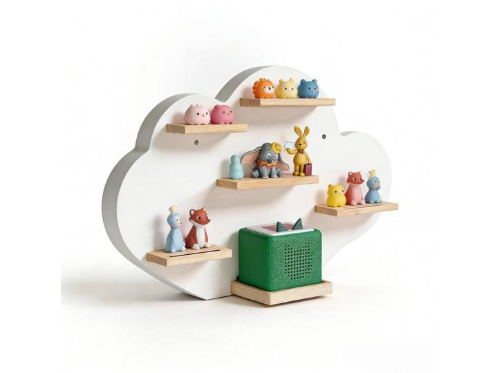 Relaxdays Wandregal Weiß Wolkenform Magnetstreifen MDF 40x61 cm, Holzwerkstoff, Holz, 61x40x17 cm, Wohnzimmer, Regal, Wandregal