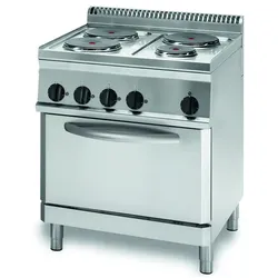 KBS Gastrotechnik Elektro-Herd mit 4 Kochplatten und Umluftbackofen