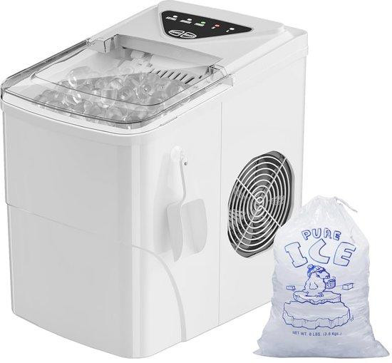 Compacte ijsmachine met automatische reiniging, 15 kg per 24 uur, wit