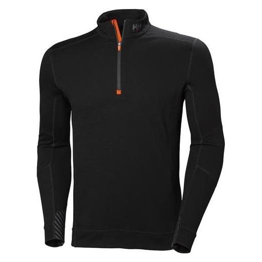 Helly Hansen Thermo-T-Shirt Lifa Merino Zip Schwarz (M) (75107_990-M)