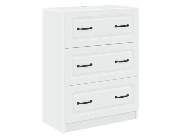 QINXIXINAIXI Schubladenschrank Weiß 66 x 34,5 x 87 cm Holzwerkstoff Rechteckiges Design, Stangengriffe, mehrere Schubladen, vielseitig nutzbar, feuchtes Tuch zur Pflege