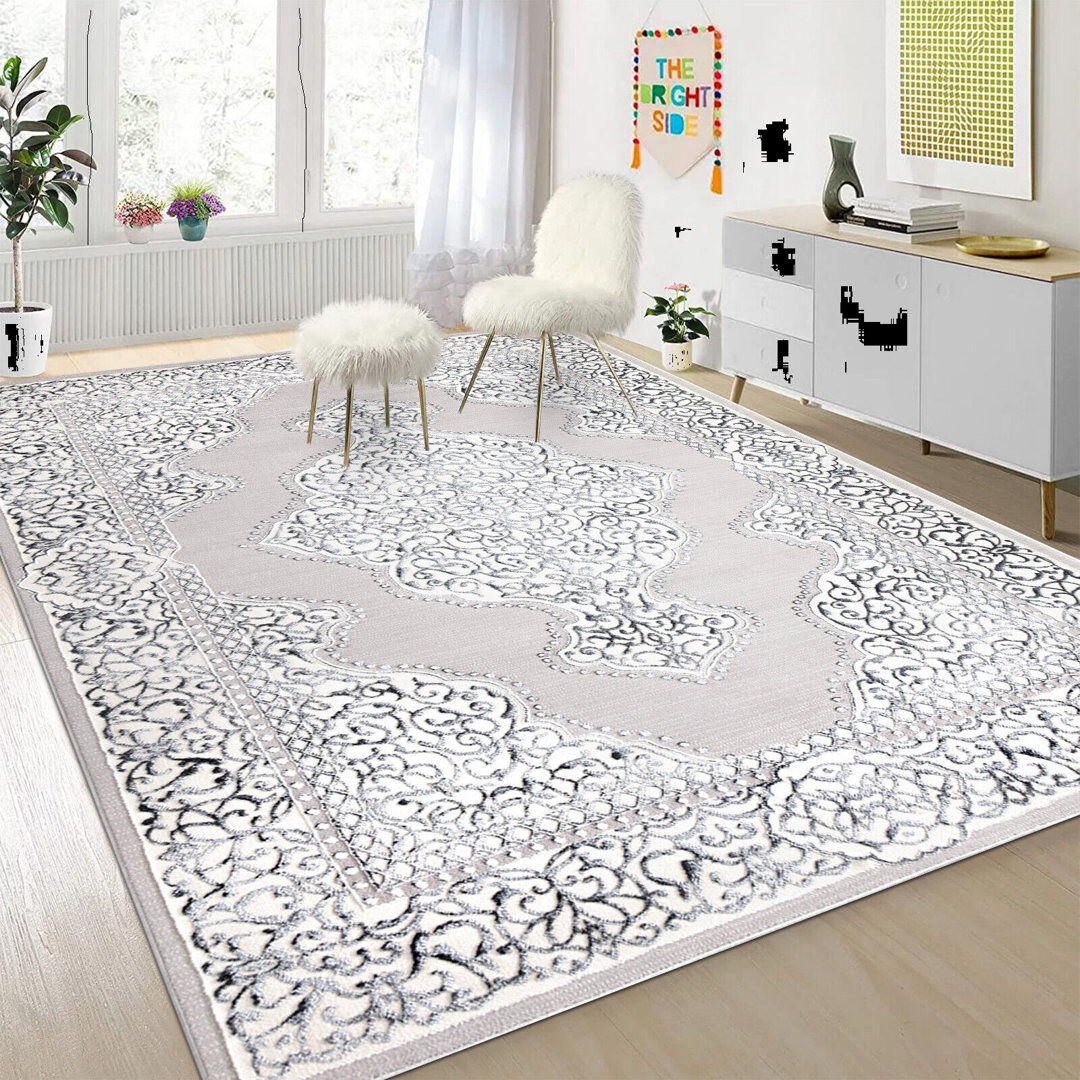 Latitude Vive Brekka Abstract Berber Area Rug Gray Rectangle 160 x 230cm