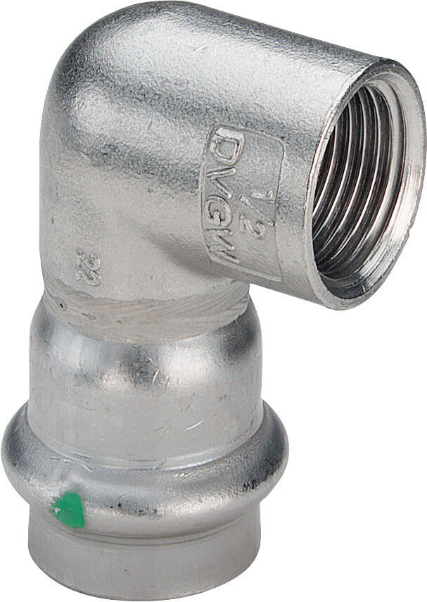 Viega Sanpress Inox angle 437015 22mmxRp 2000 / 2, 90Grad, acier inoxydable, SC-Contur