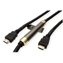 Roline HDMI High Speed mit Ethernet Kabel, mit Repeater, 25 m (25 m), Videokabel, Schwarz