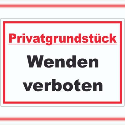 HB-Druck Privatgrundstück Wenden verboten Text Aufkleber A2 (420x594mm)