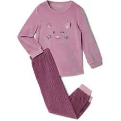 Tchibo - Kinder-Nicki-Pyjama - Mädchen - Gr. 110/116 - rosa/print