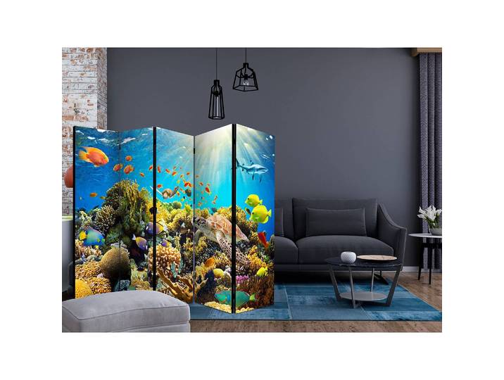 Paravent Underwater Land Fleece Multicolor 225 x 172 x 3cm