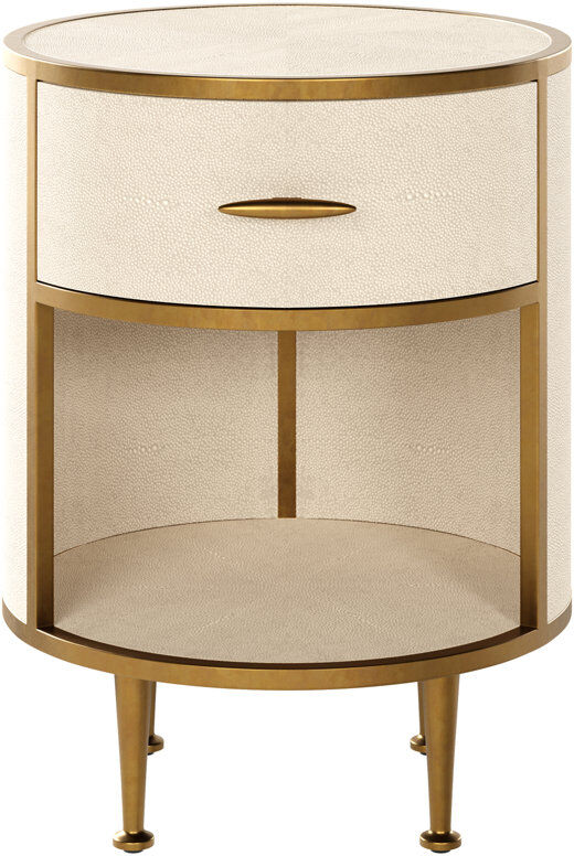 Canora Grey Heredia 45 cm W Bedside Table Ivory 60cm H X 45cm W X 45cm D