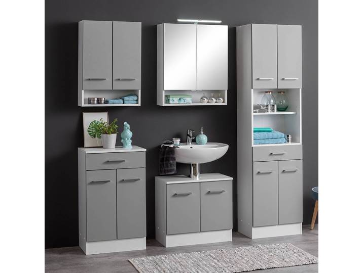 Meuble suspendu 50cm Gris/Gris clair