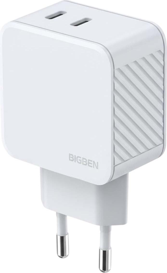 BigBen Connected Ultrasnelle 45W Oplader met 2x USB-C PD GaN, Wit