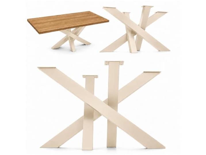 NWELD Spider-Tischgestell Stahl, bis 100 kg, Beige, 70x40x43 cm Pulverbeschichteter Stahl, 3 Größen verfügbar, Montage ca. 20 Min., Korrosionsbeständig, Europäische Produktion
