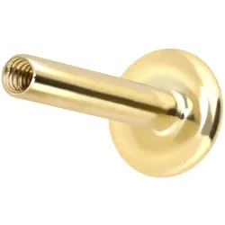 14 Karat Gold Labret mit Innengewinde ohne Aufsatz