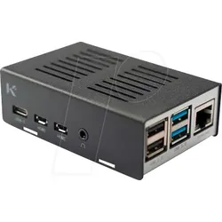 KKSB CASE 60627 - Gehäuse für Raspberry Pi 4, Alu/Stahl, silber/schwarz