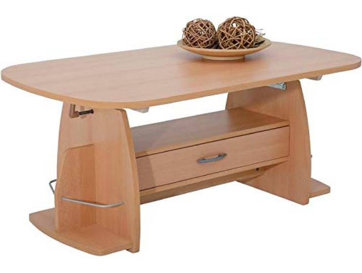 Hela Couchtisch Tobias II höhenverstellbar Buche Nachbildung Schubkasten B/T/H 107x67x50-60cm
