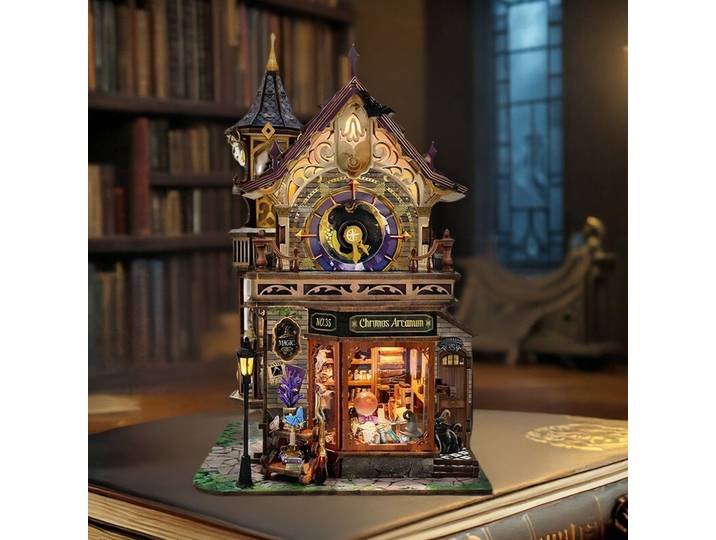 Nouveau bricolage en bois temps magique Club Casa Figurines Miniatures avec lumière LED musique pour amis cadeaux d'anniversaire décor à la maison artisanat