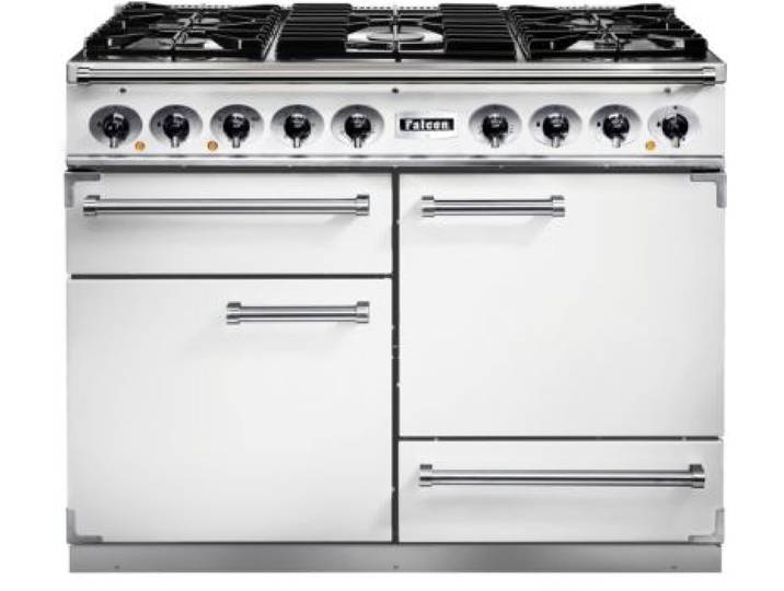 Falcon - Piano De Cuisson Gaz Semi Pro Deluxe 110 Blanc Nickel Brossé