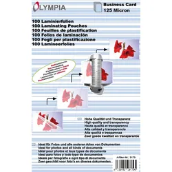 OLYMPIA 9179 - Laminierfolien, Visitenkarten, 125 mic, 100 Stück