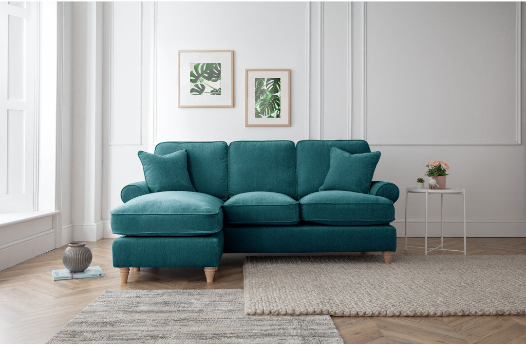 Three Posts Longfellow 3 Seater Chaise End Sofa Navy 83cm H X 206cm W X 145cm D